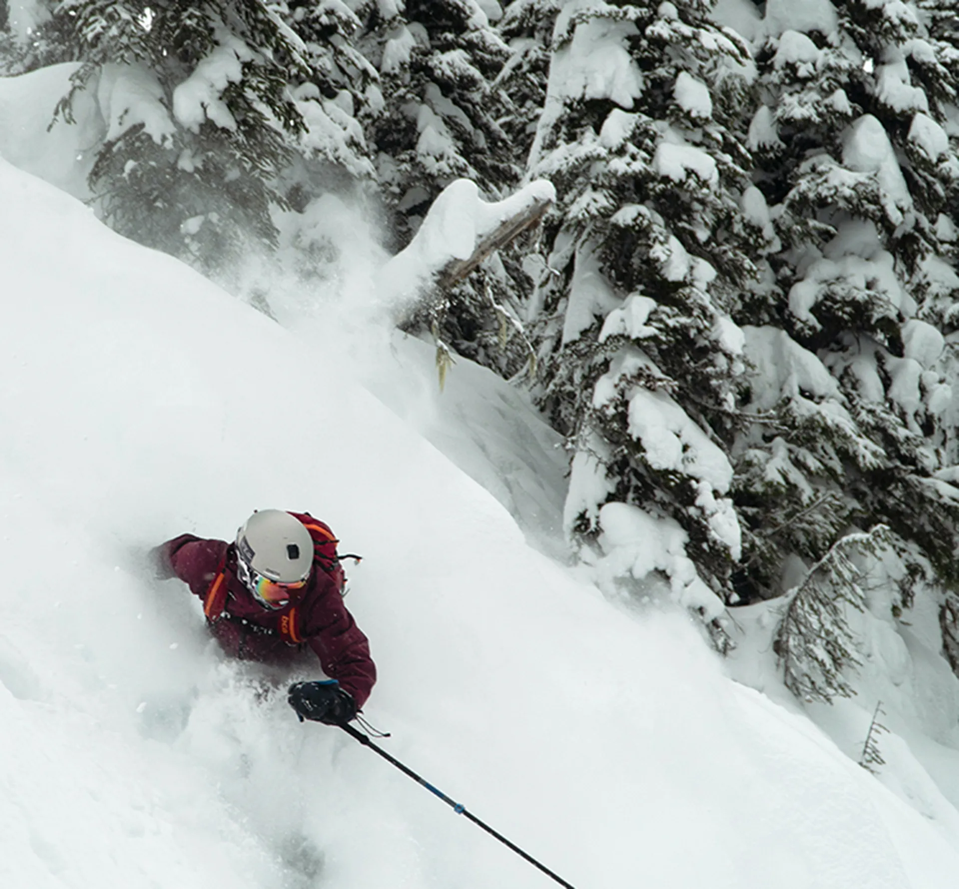 Man skiing down a mountain
