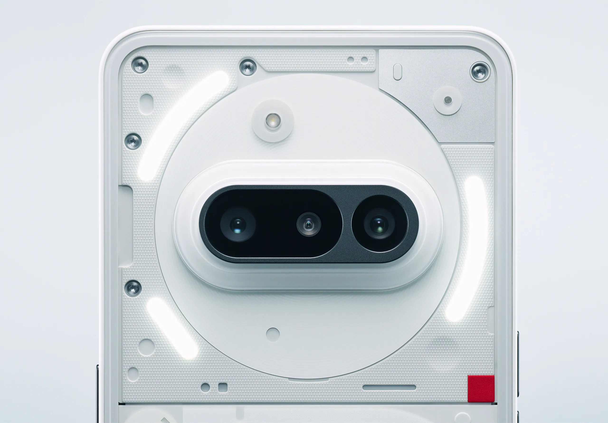 Detail of the back cameras of a Nothing Phone