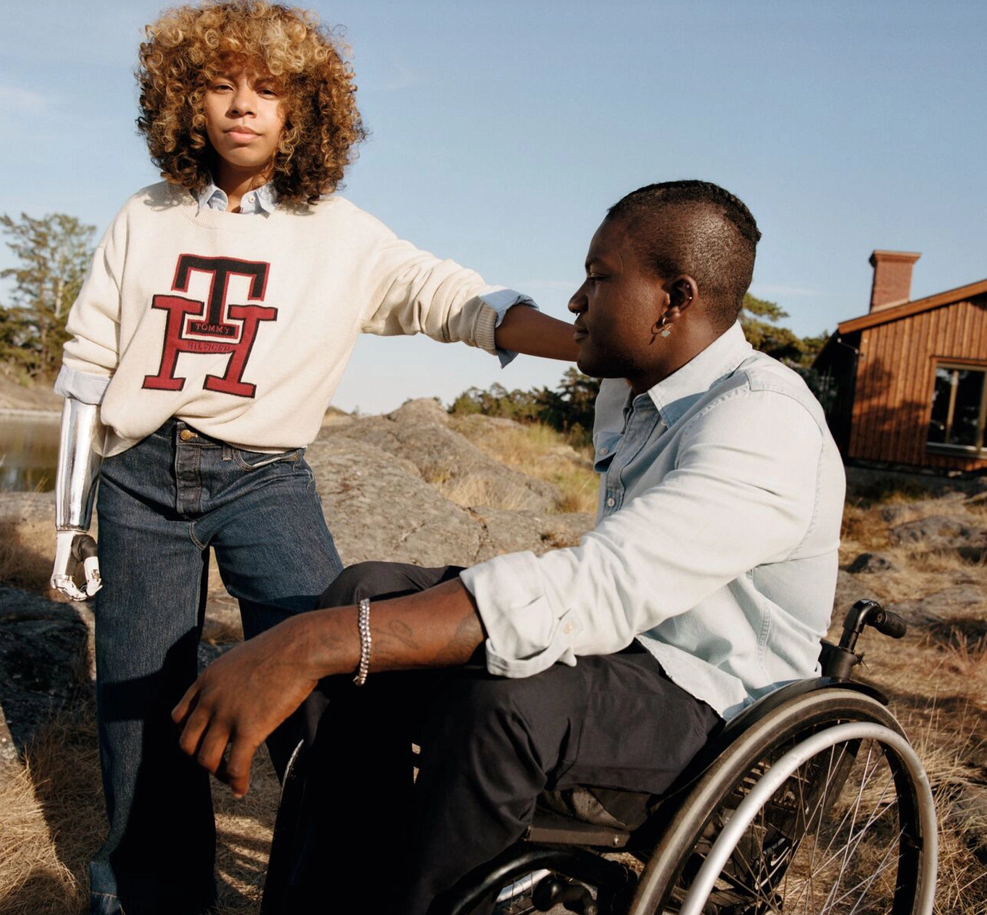 Fashion image with diverse users in wheelchair and amputee